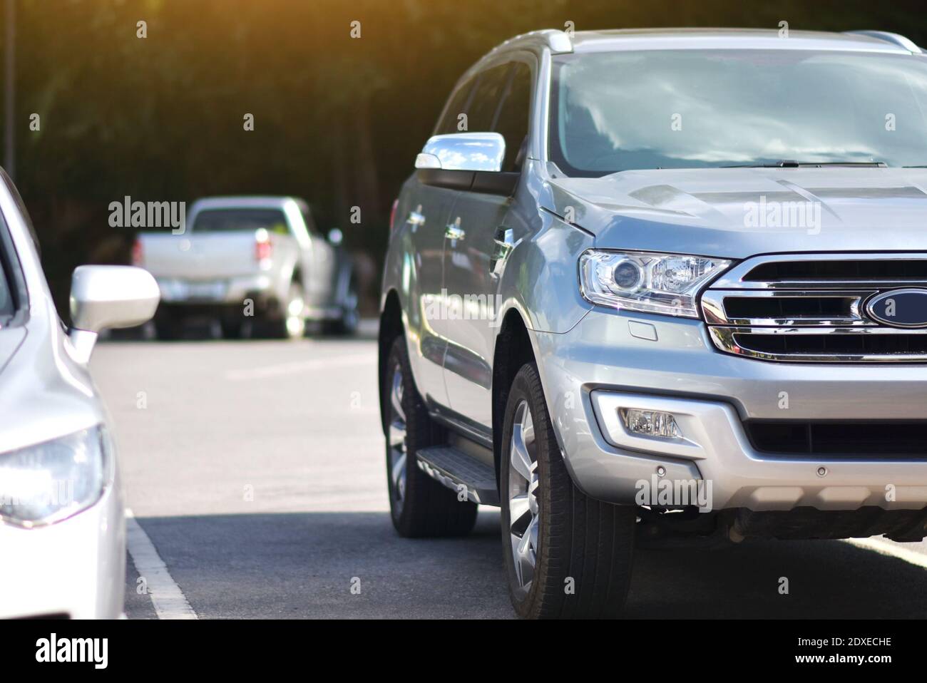 Car parked in car park hi-res stock photography and images - Alamy