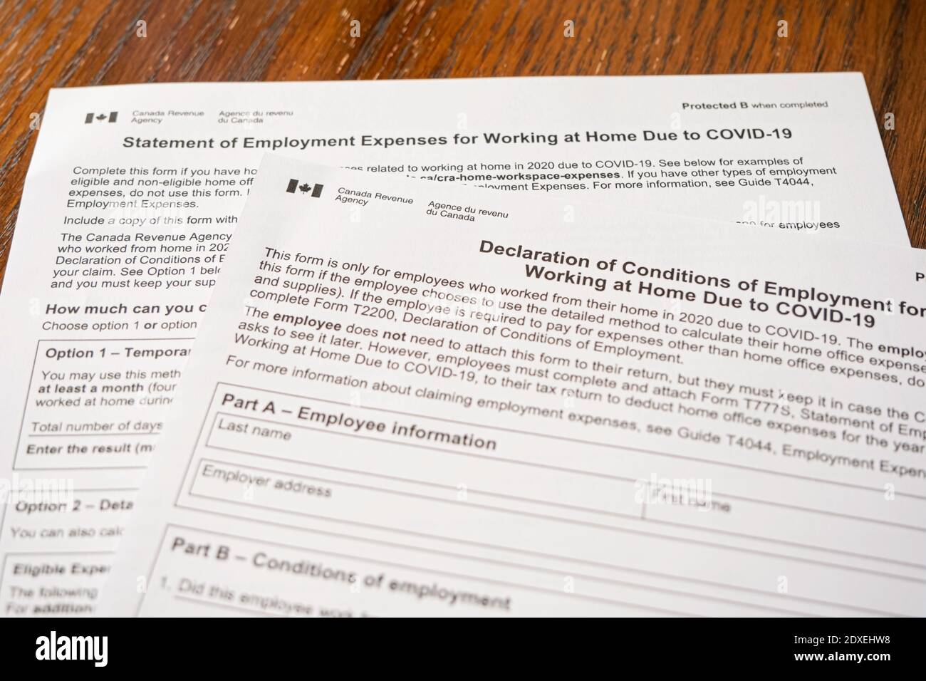 Canadian Work from home tax forms to claim homes expenses during covid