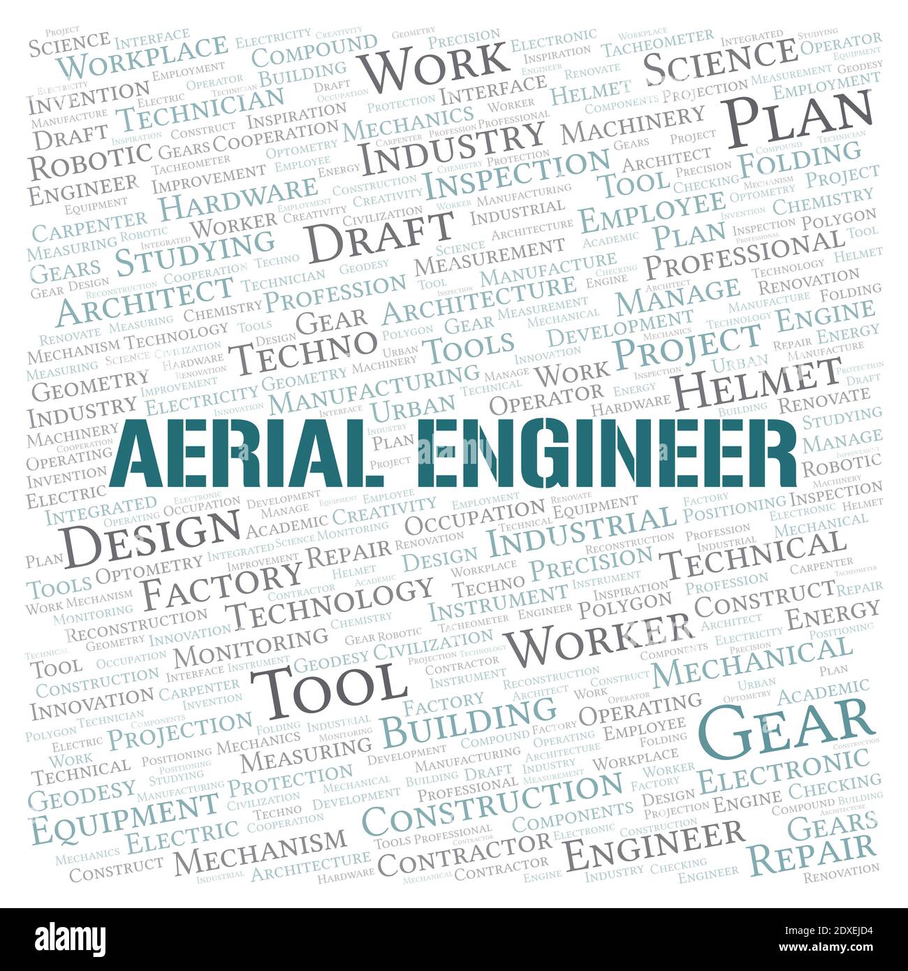 Typography With Engineering Aerial Engineer typography word cloud create with text only Stock Photo ...