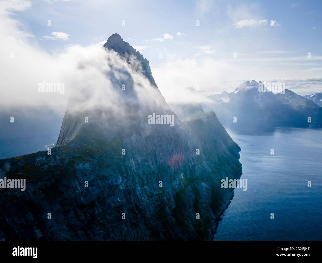Scenic view of Segla mountain at Norway Stock Photo