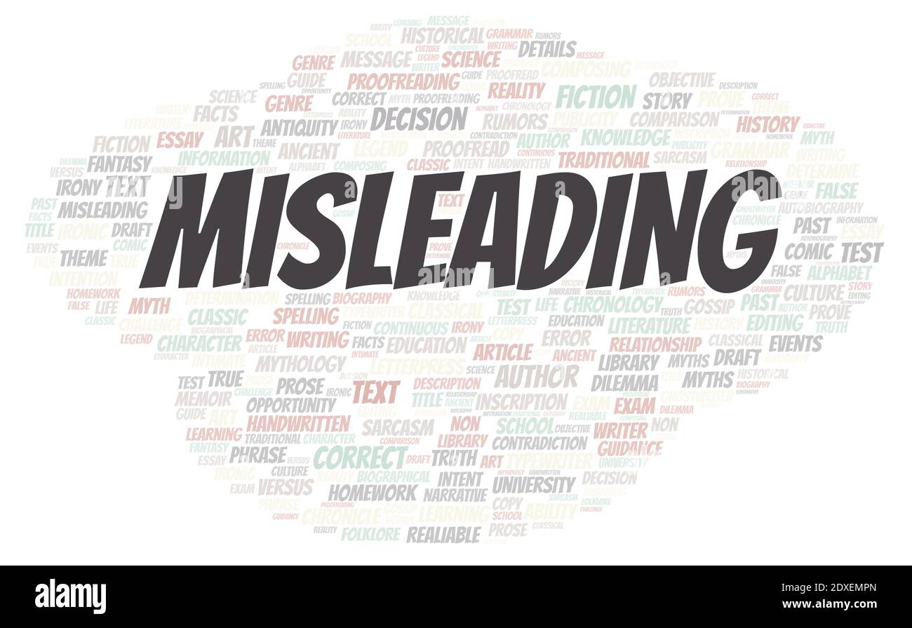 Misleading typography word cloud create with text only Stock Photo