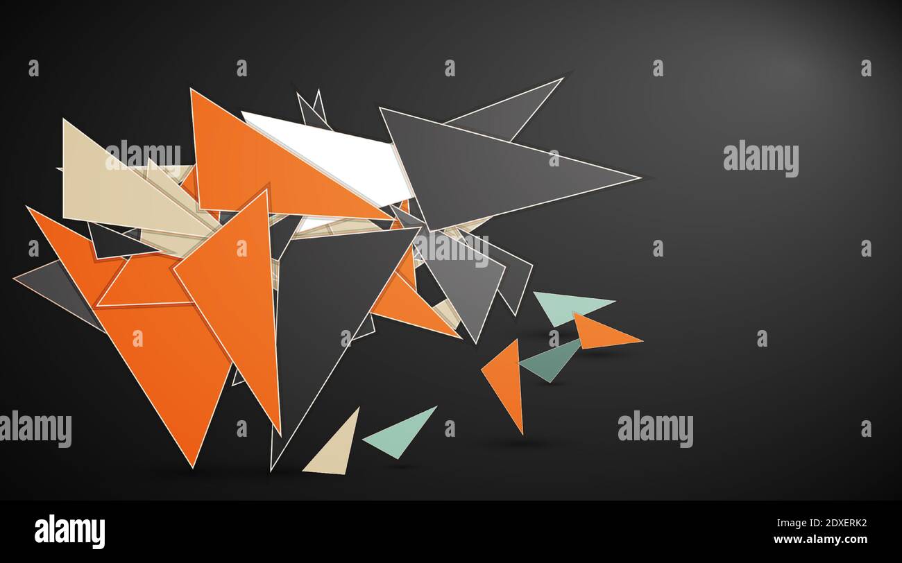3d triangle mosaic composition abstract background, low poly style ...