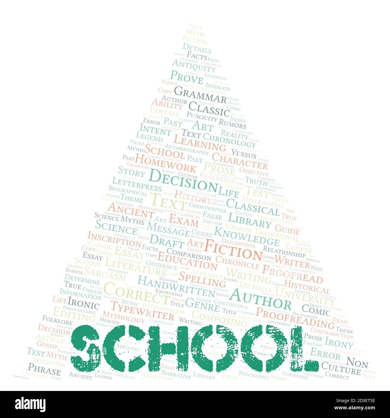 School typography word cloud create with text only Stock Photo