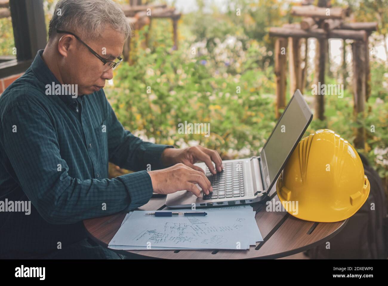 Engineering using computer working check building construction by ...