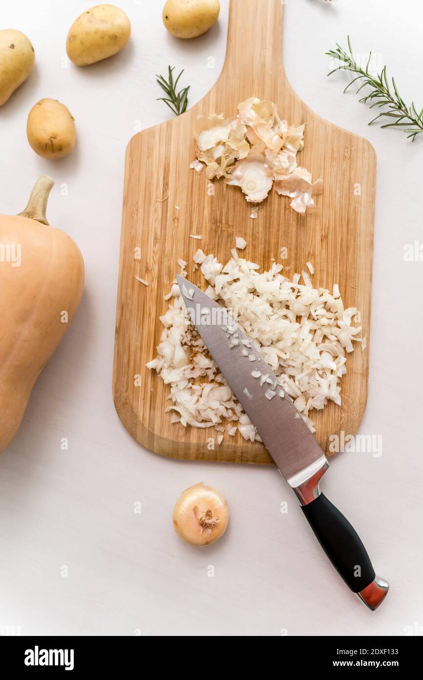 Pumpkin preparation. Perfect dish for fall season. Stock Photo