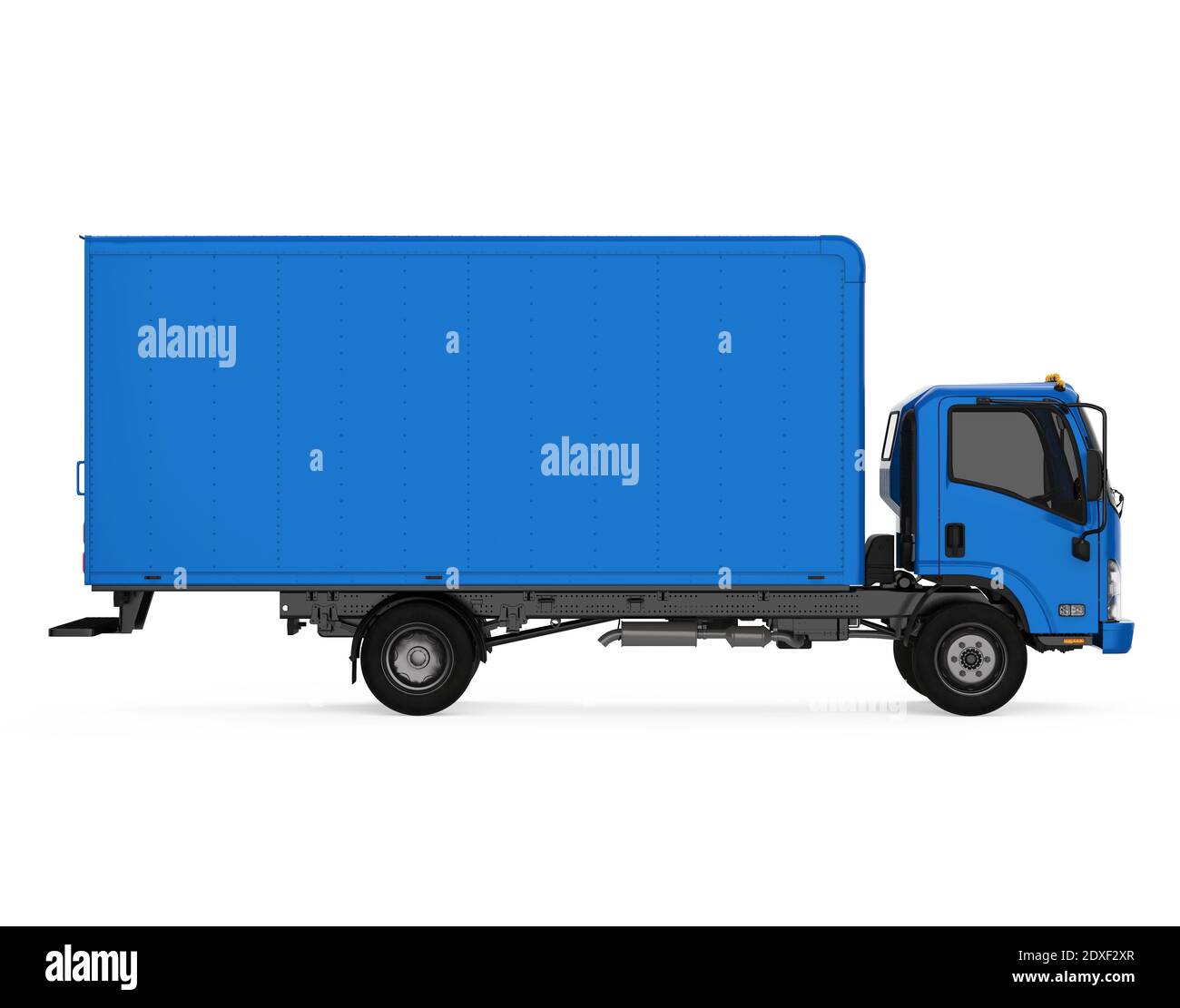 Blue Delivery Truck Isolated Stock Photo - Alamy