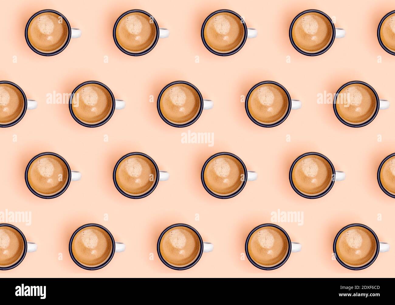 Pattern of mugs of coffee Stock Photo Alamy