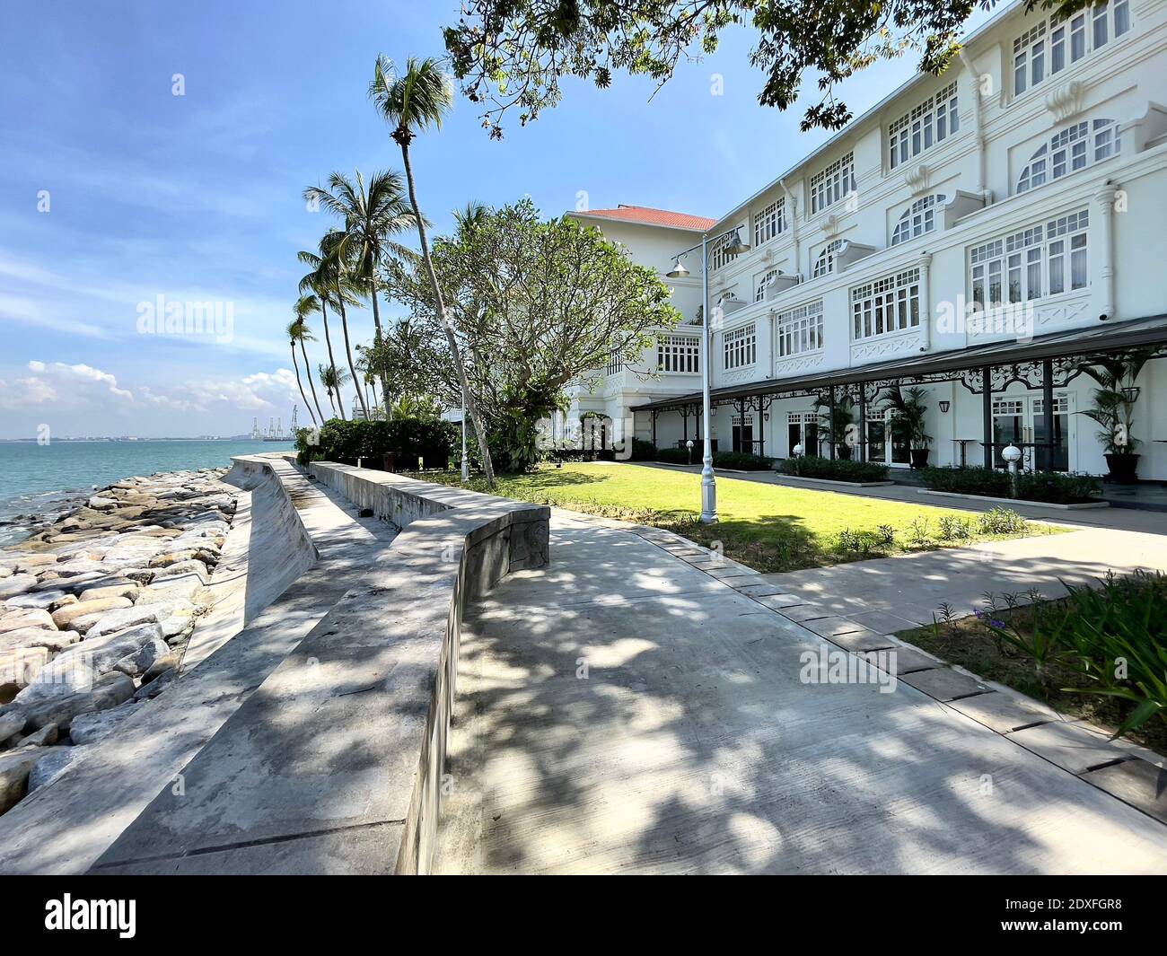 View of the historic Eastern & Oriental Hotel George Town, a landmark waterfront building in George Town, Penang, a UNESCO World Heritage site. Stock Photo