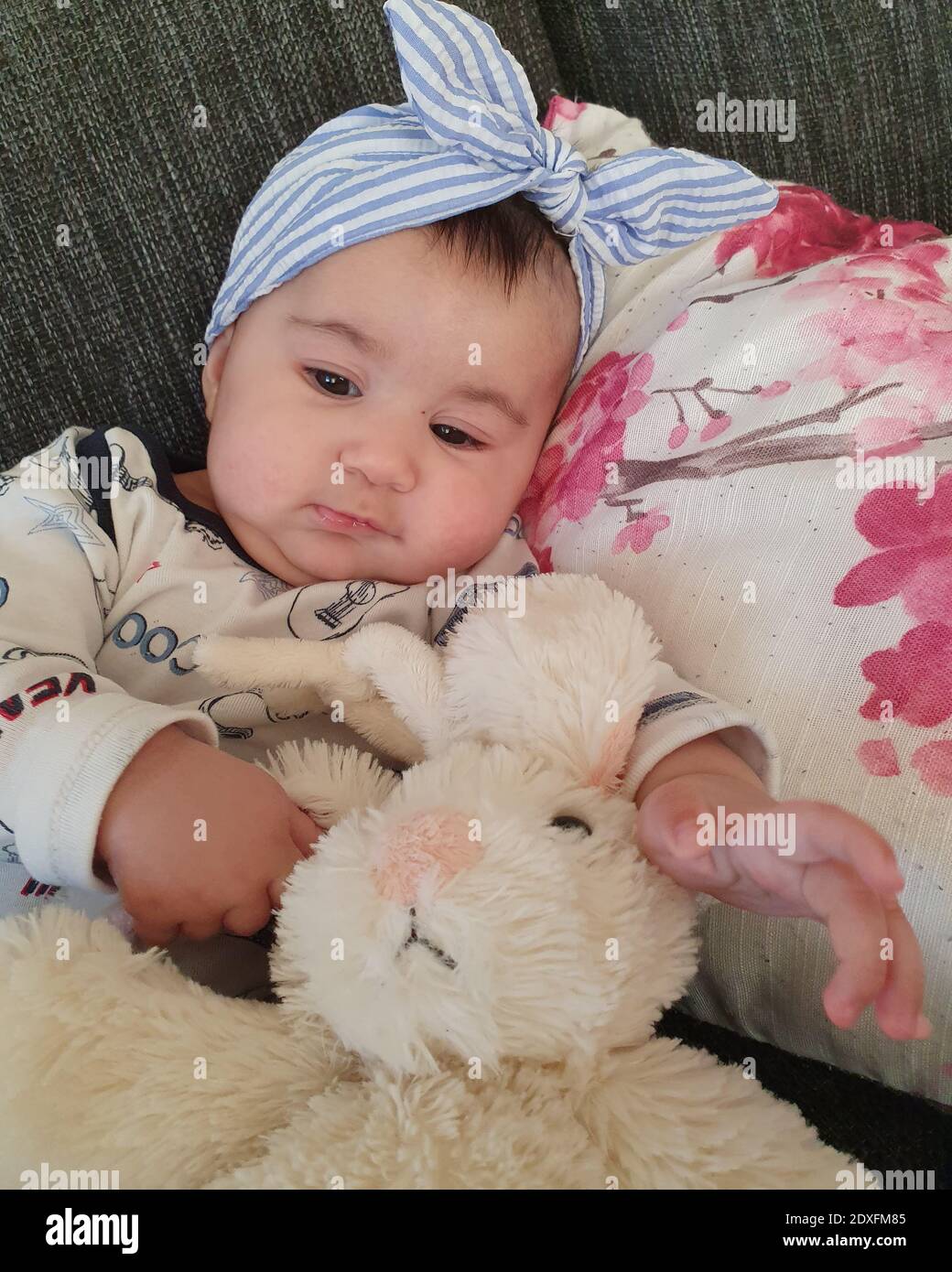 Cute Baby Girl At Home Stock Photo Alamy