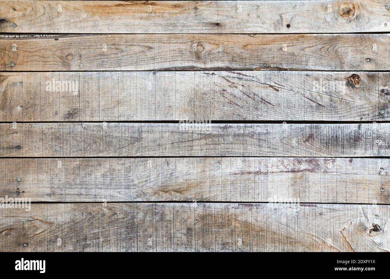 An Aged wooden planks in horizontal position for wedding, Christmas or any other event background. Stock Photo
