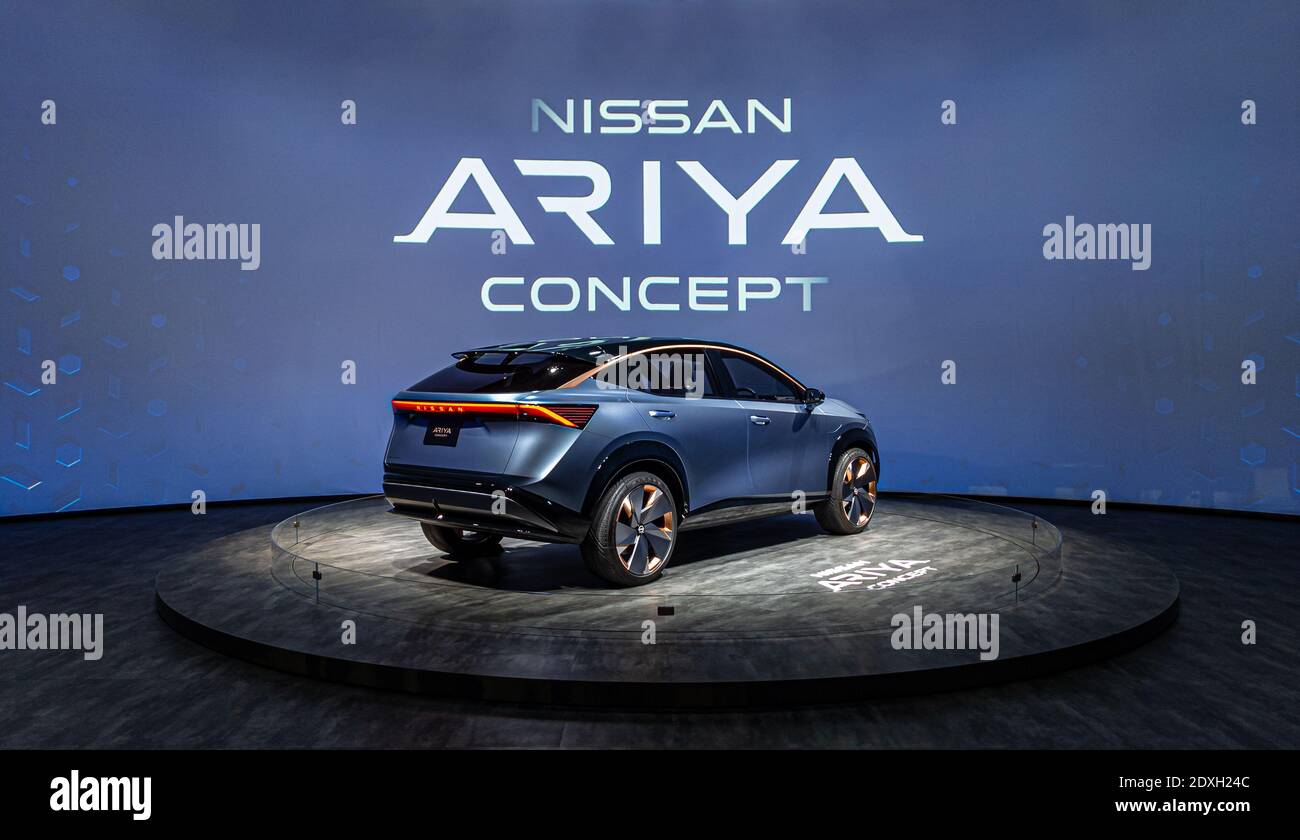 Las Vegas, NV - January 9, 2020: Nissan Ariya Concept Car at Consumer Electronics Show 2020 Stock Photo