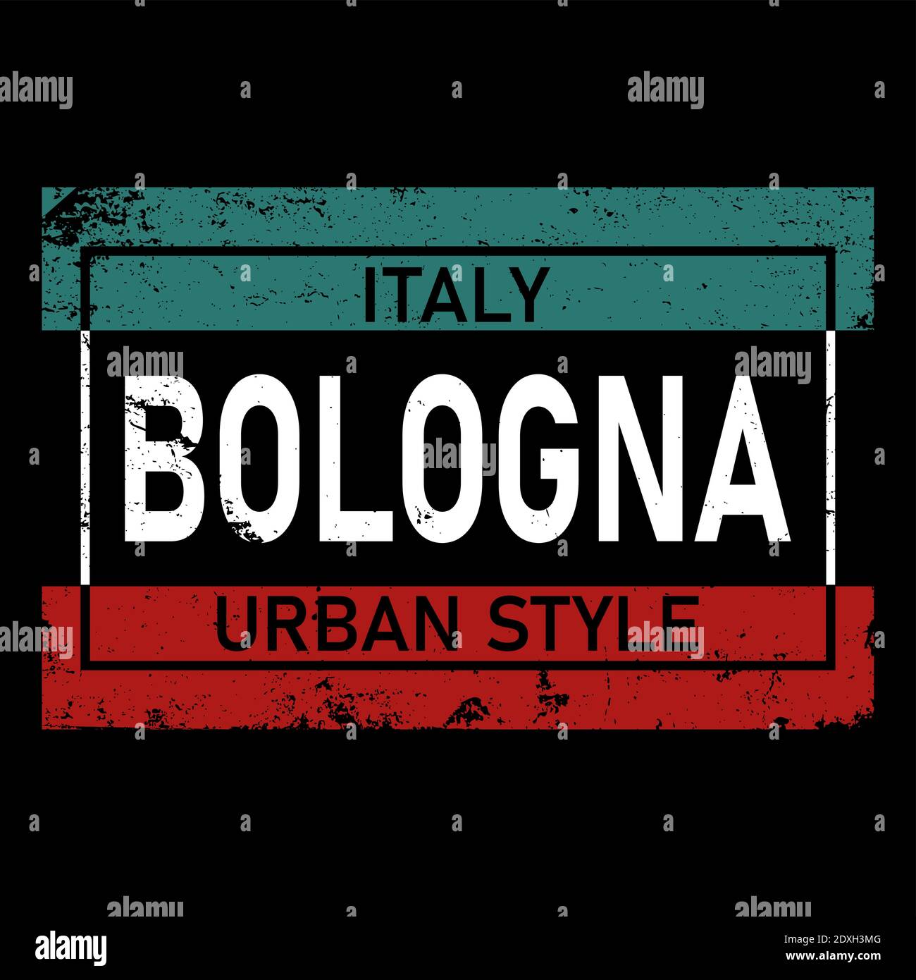 Bologna City Name logo badge sticker tshirt design for print Stock