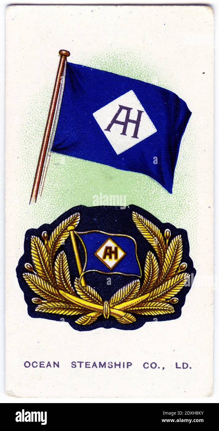 Cigarette card featuring Emblems of the Ocean Steamship Company Stock Photo