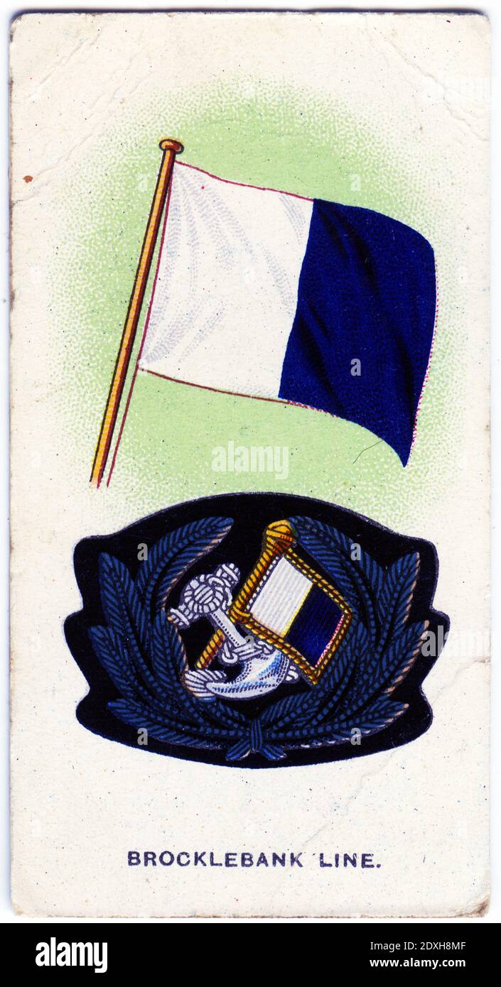 Cigarette card featuring Emblems of the Brocklebank Line Stock Photo