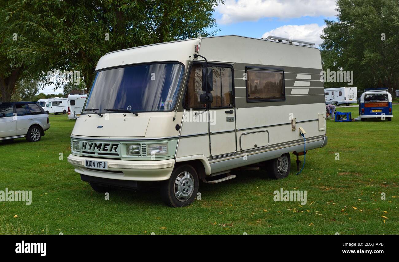 Hymer Camper Van parked in camping site Stock Photo - Alamy