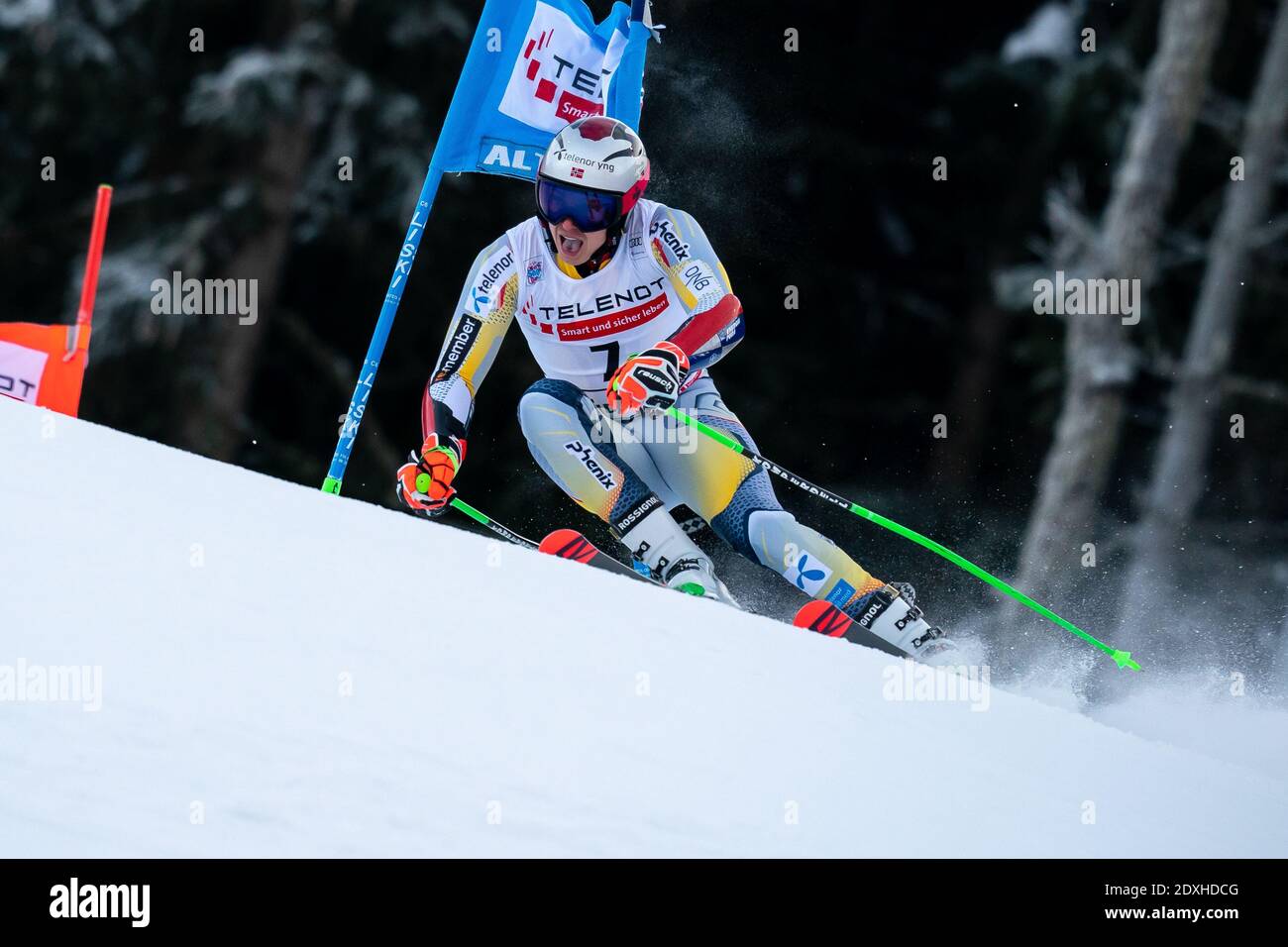 Alta Badia, Italy. 20th Dec, 2020. KRISTOFFERSEN Henrik of Norway competing in the Audi Fis Alpine Skiing World Cup Men’s Giant Slalom on the Gran Ris Stock Photo