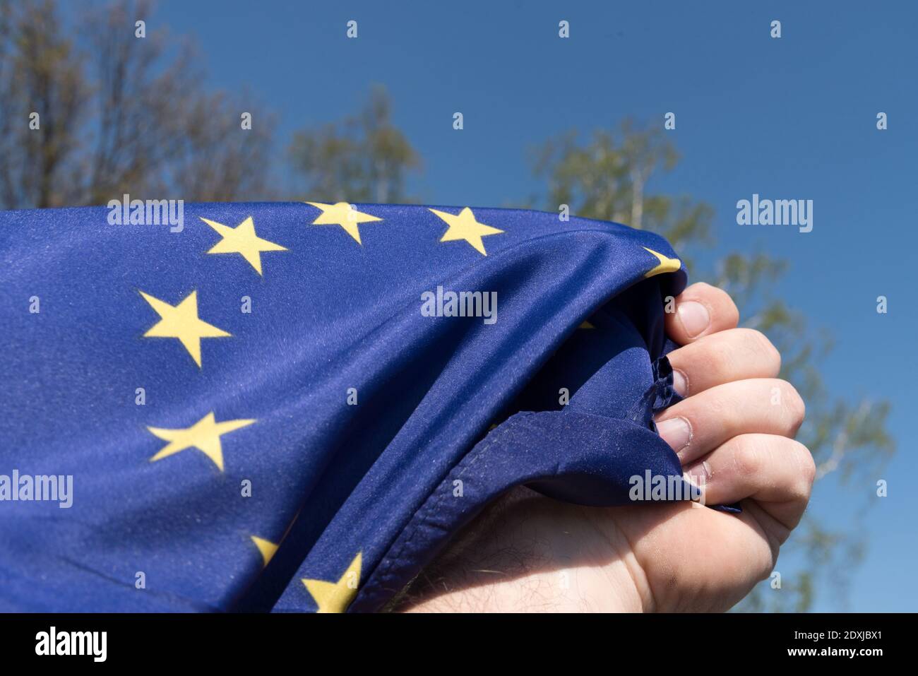 A man with the European Union flag EU Stock Photo