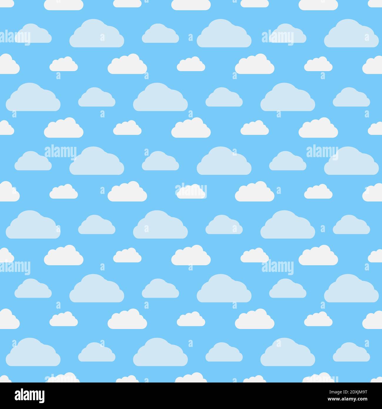 seamless pattern of fluffy clouds on blue sky background vector illustration Stock Vector