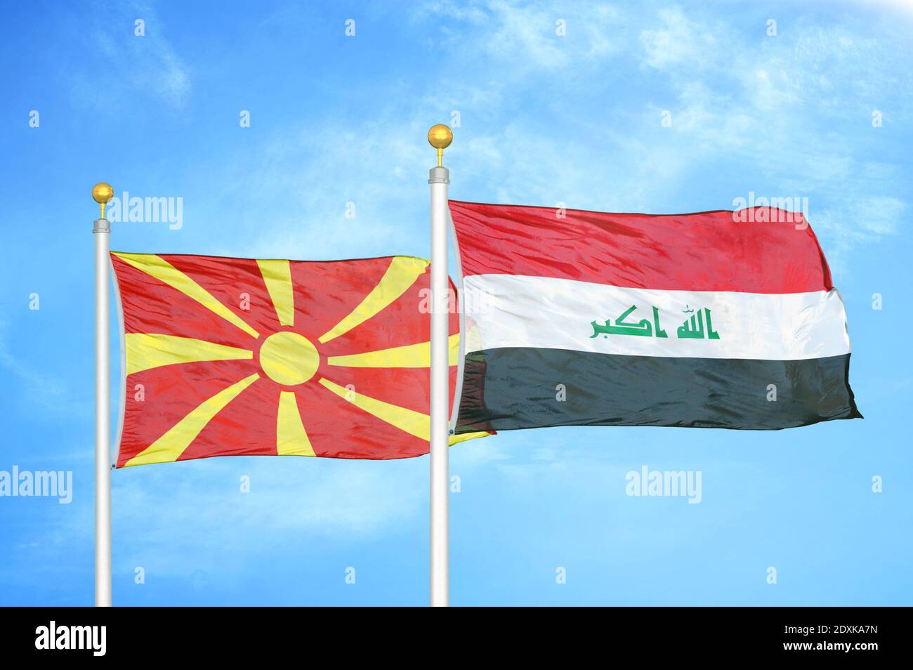North macedonia iraq flag hi-res stock photography and images - Alamy