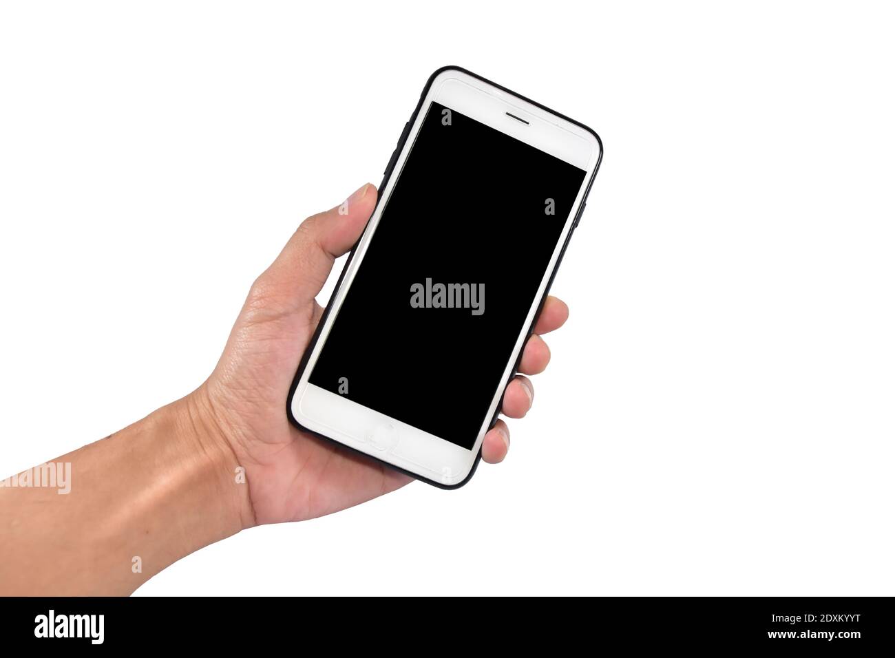 Hand holding Mobile phone or Cell phone on white background Smart phone ...