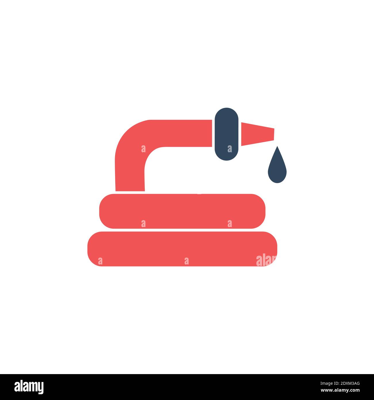 Garden hose colored vector icon isolated on white background Stock Vector