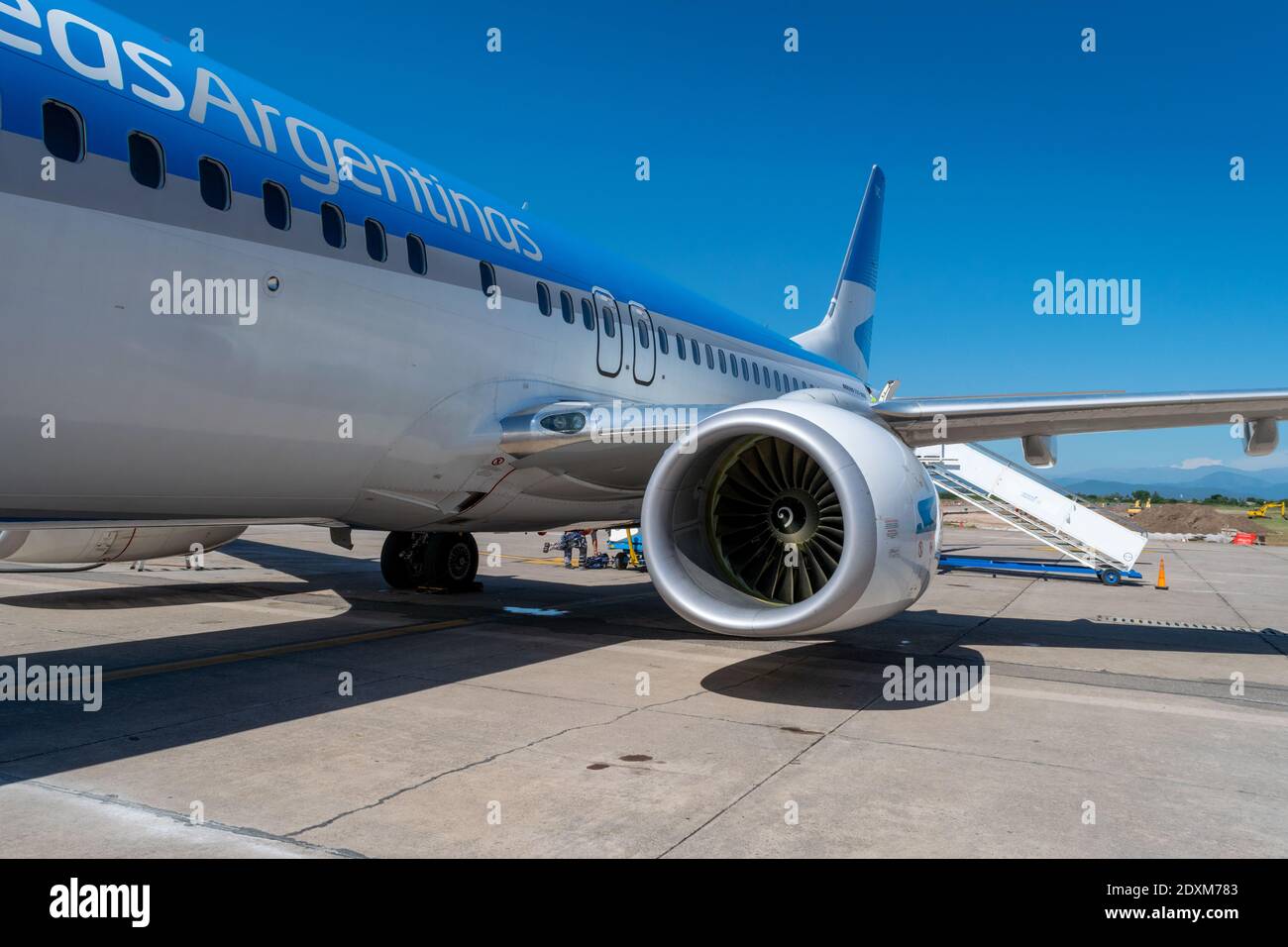 JUJUY, ARGENTINA - Jul 08, 2020: aerolineas argentinas airplane boeing b737 800 at the airport Stock Photo