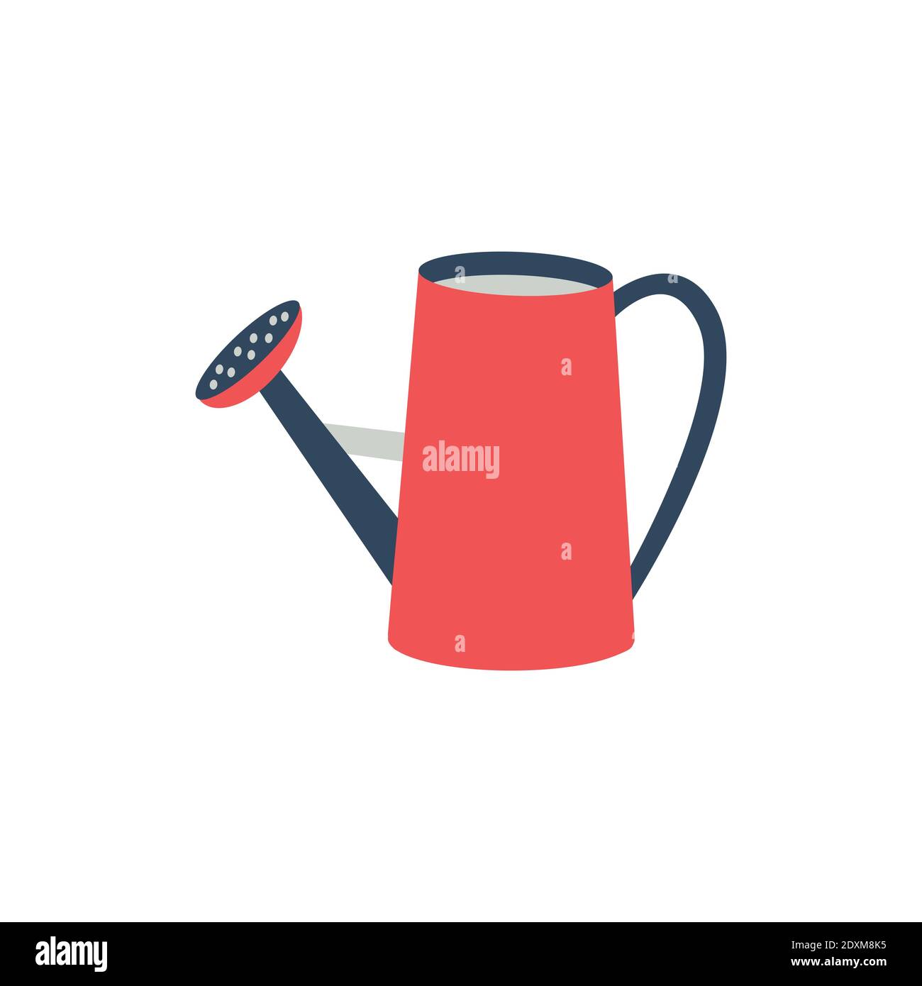 Watering can colored flat icon vector for web isolated on white background. Stock Vector