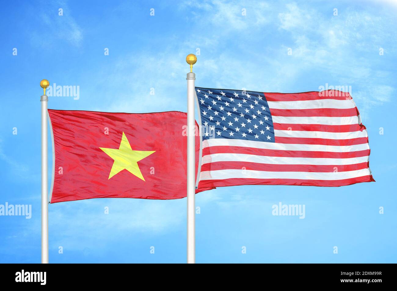 4" USA United States America-VIETNAM American-Vietnamese Flag 100mm Stickers x2 