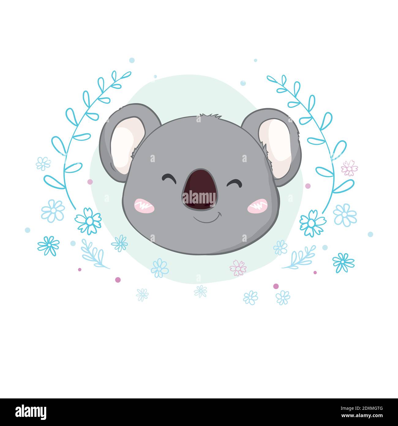 Cute Koala isolated on white background. Vector illustration. Design ...