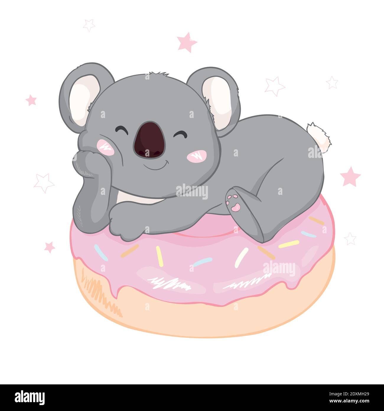 Cute Koala isolated on white background. Vector illustration. Design ...
