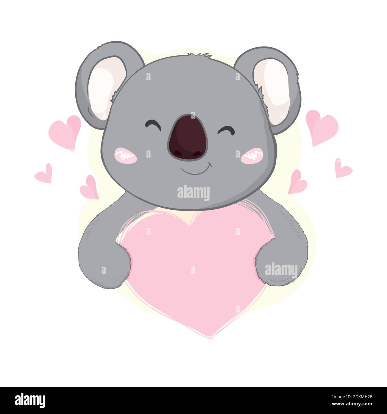 Cute Koala isolated on white background. Vector illustration. Design ...