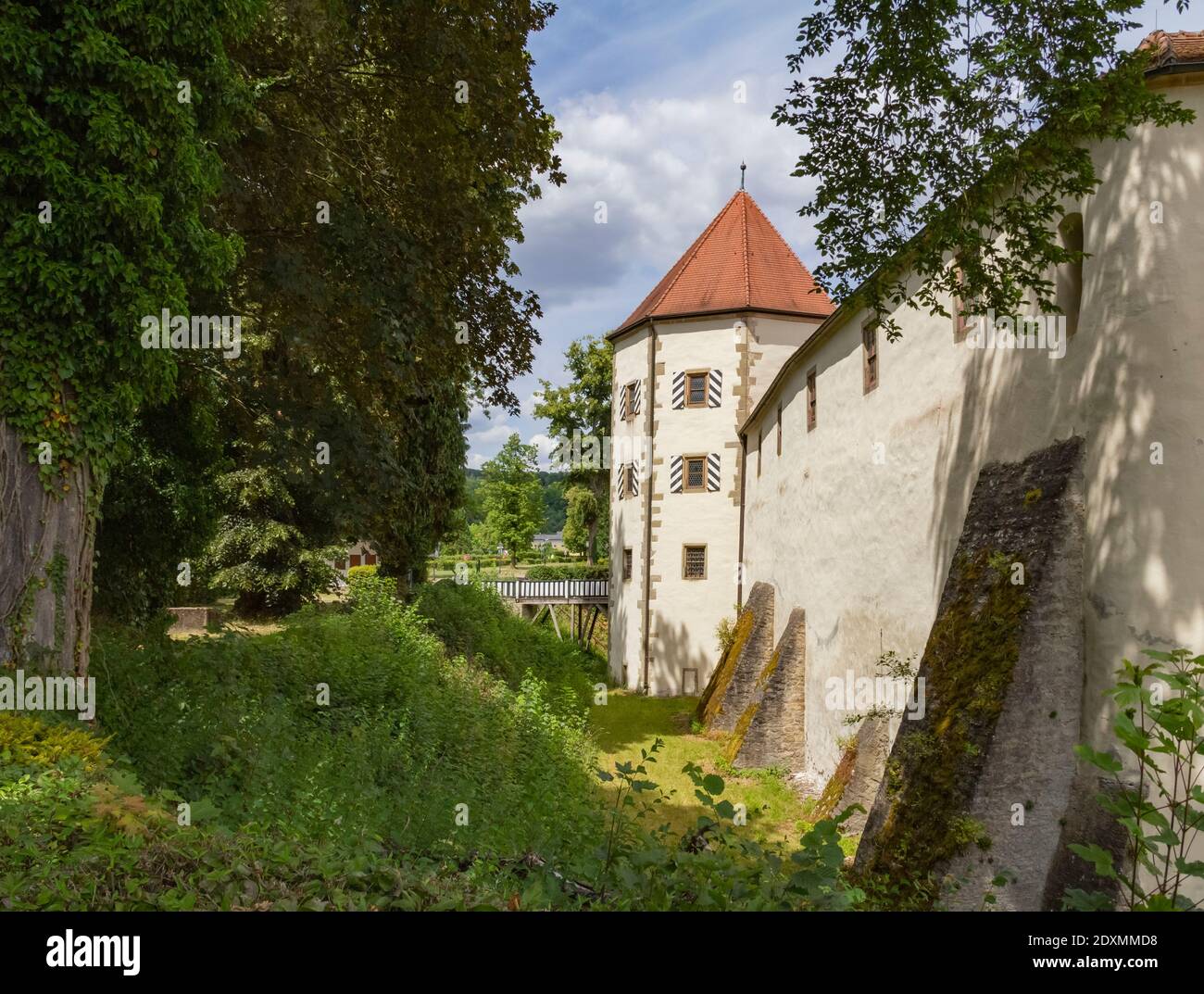scenery around Jagsthausen castle located in Southern Germany at summer time Stock Photo