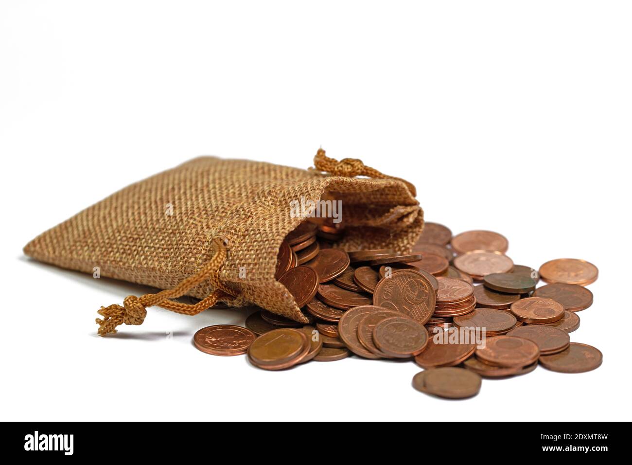 on a wooden board bag full of money Stock Photo - Alamy