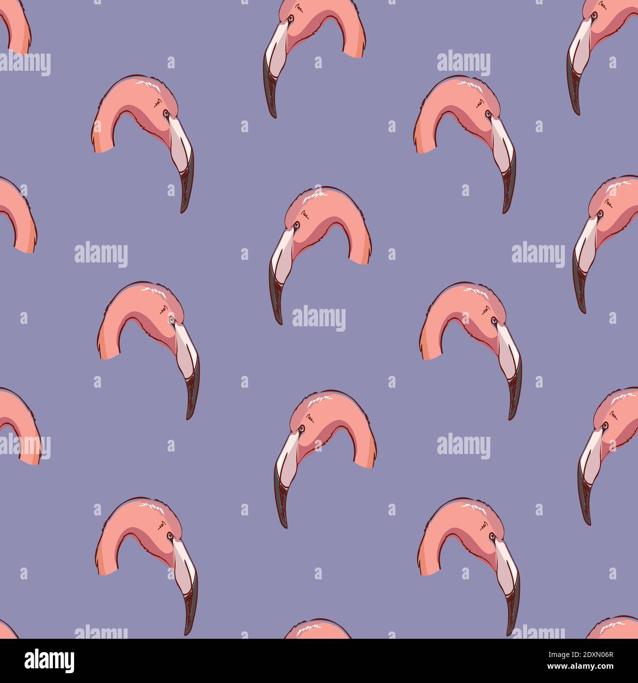 Seamless pattern with pink flamingo. Vector illustration Stock Vector