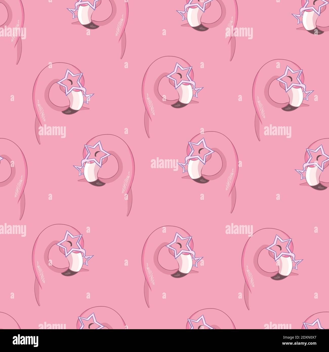Seamless pattern with pink flamingo. Vector illustration Stock Vector ...