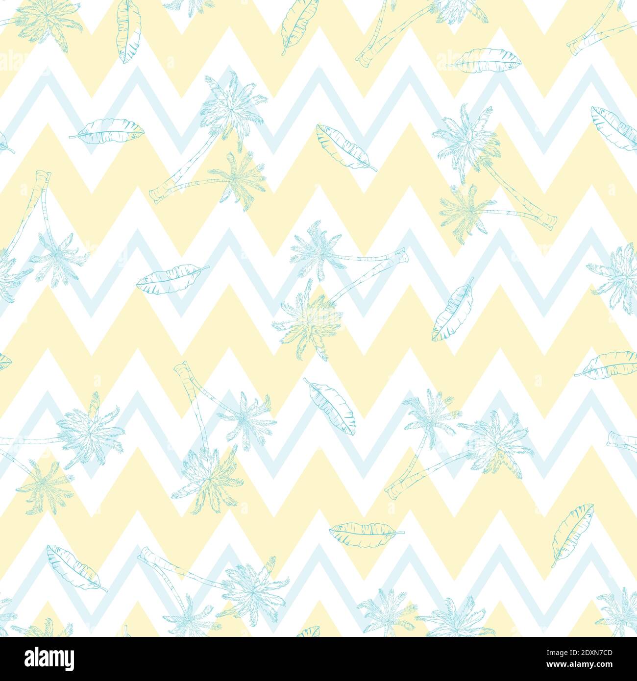 Vector seamless pattern with palm trees Stock Vector