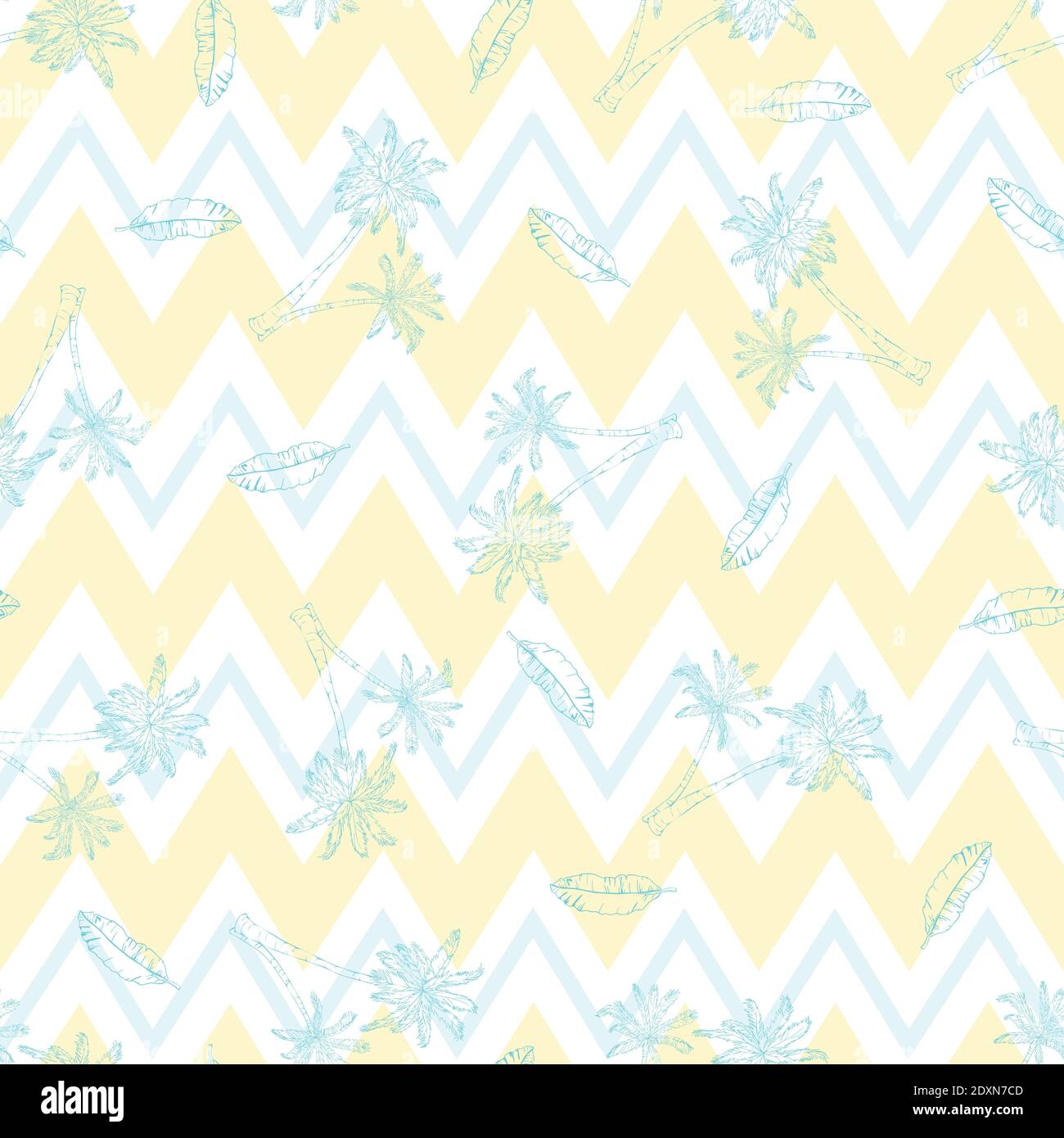 Vector seamless pattern with palm trees Stock Vector