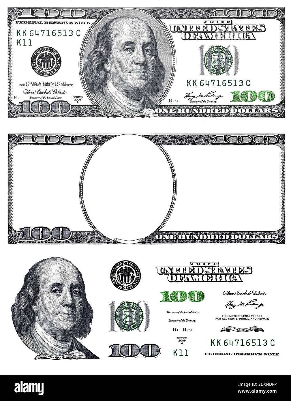 100 Dollar Bill Template High Resolution Stock Photography And Images Alamy