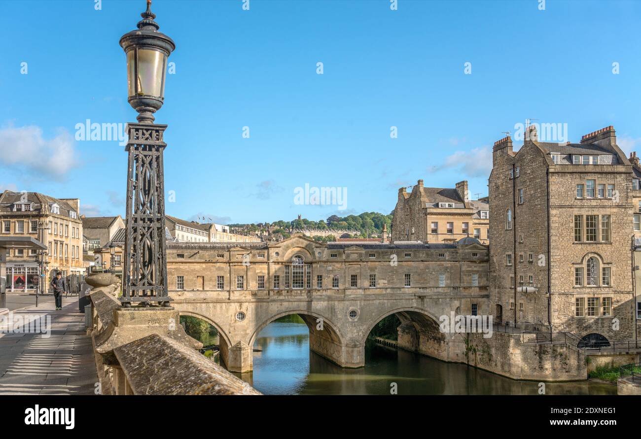 Pulteney Bridge across the River Avon, Bath, Somerset, England Stock Photo