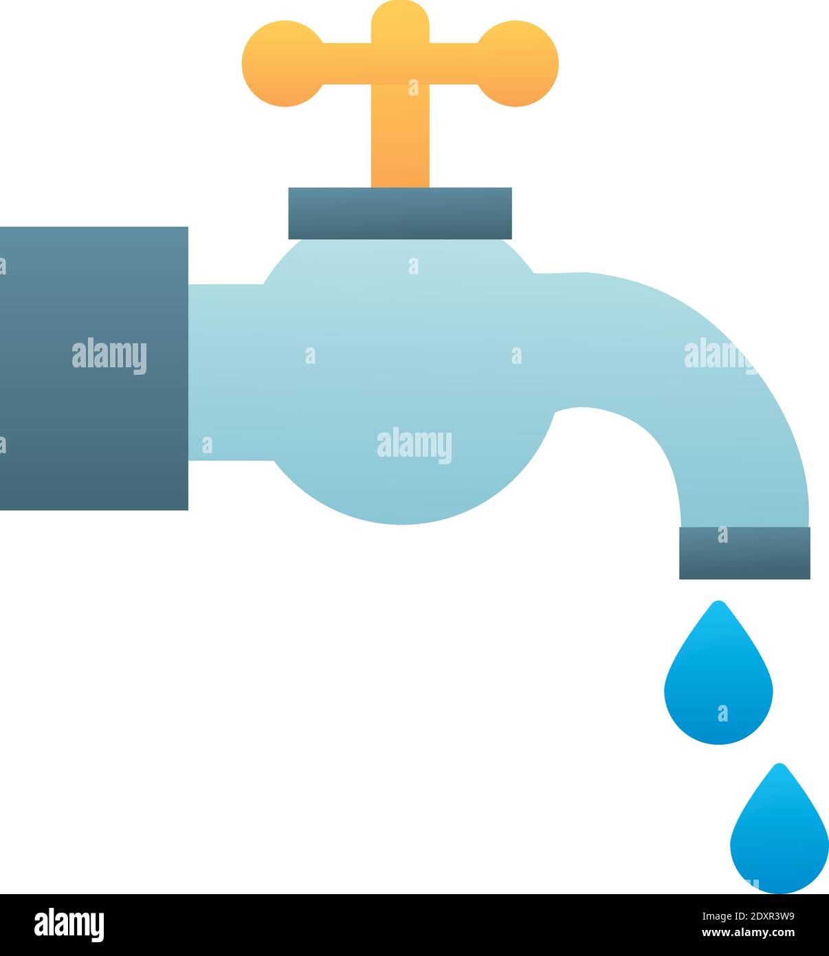 Water tap faucet valve spigot save Stock Vector Images - Alamy