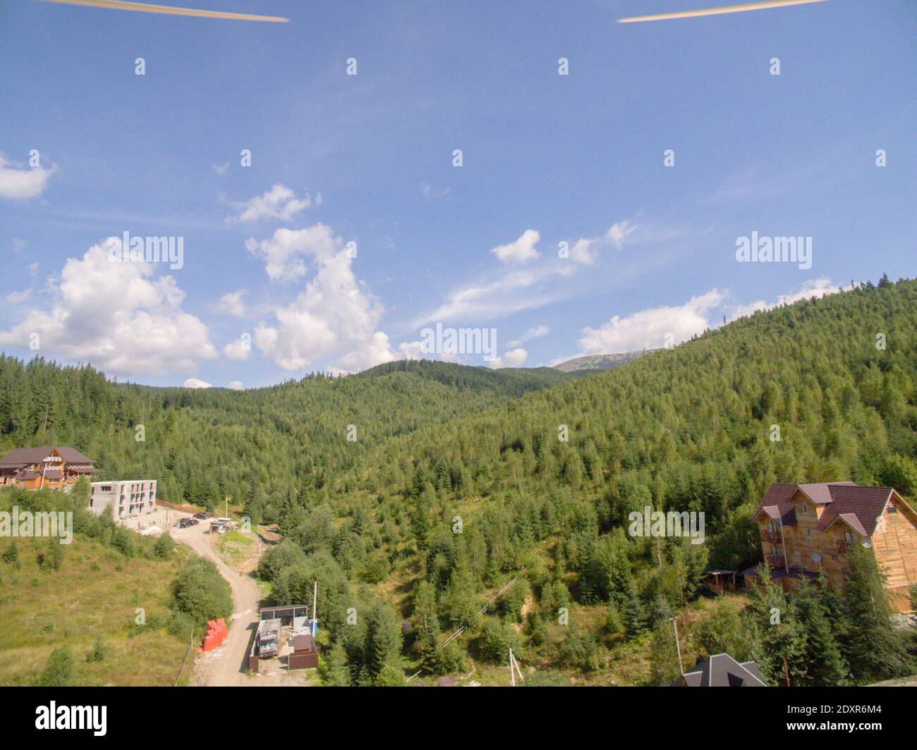 Aerial green hills forest trees hi-res stock photography and images - Alamy