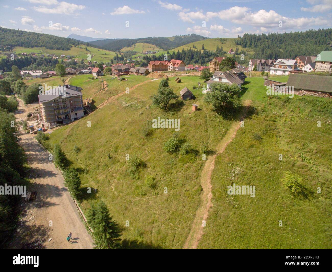 4k aerial video village forest hi-res stock photography and images - Alamy