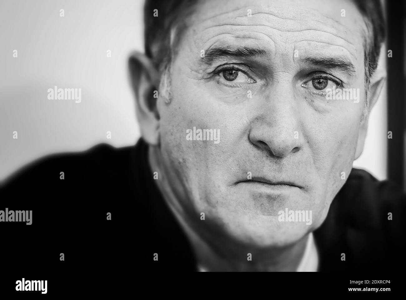 Standard's head coach Philippe Montanier pictured during a press conference of Belgian soccer team Standard de Liege, ahead of Jupiler Pro League matc Stock Photo