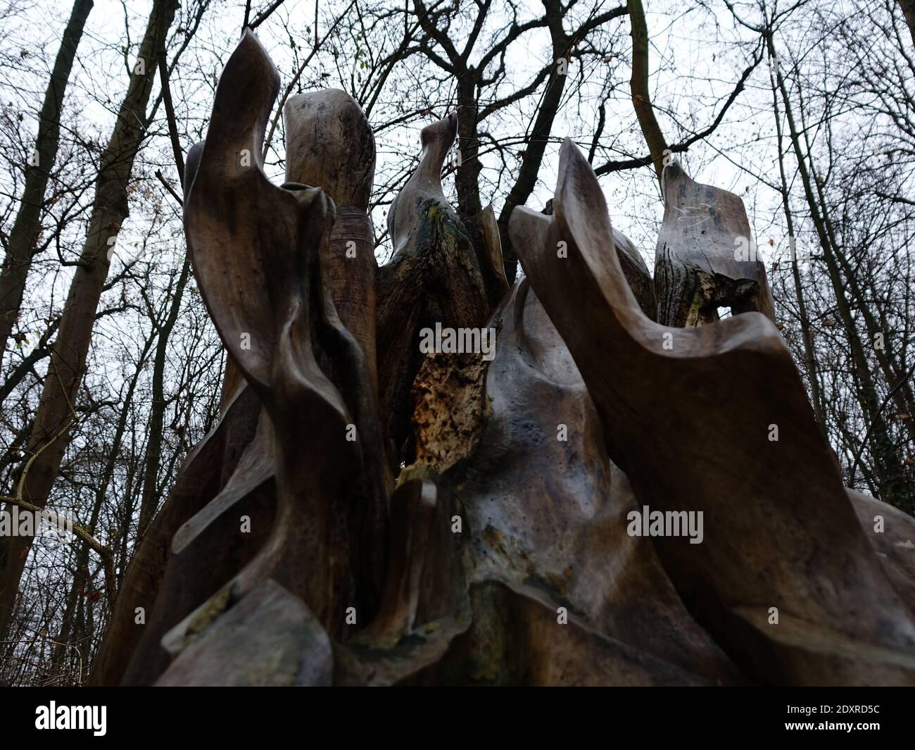 Natural Transformation and Modern Art in the Treptower Park, Berlin, Germany Stock Photo