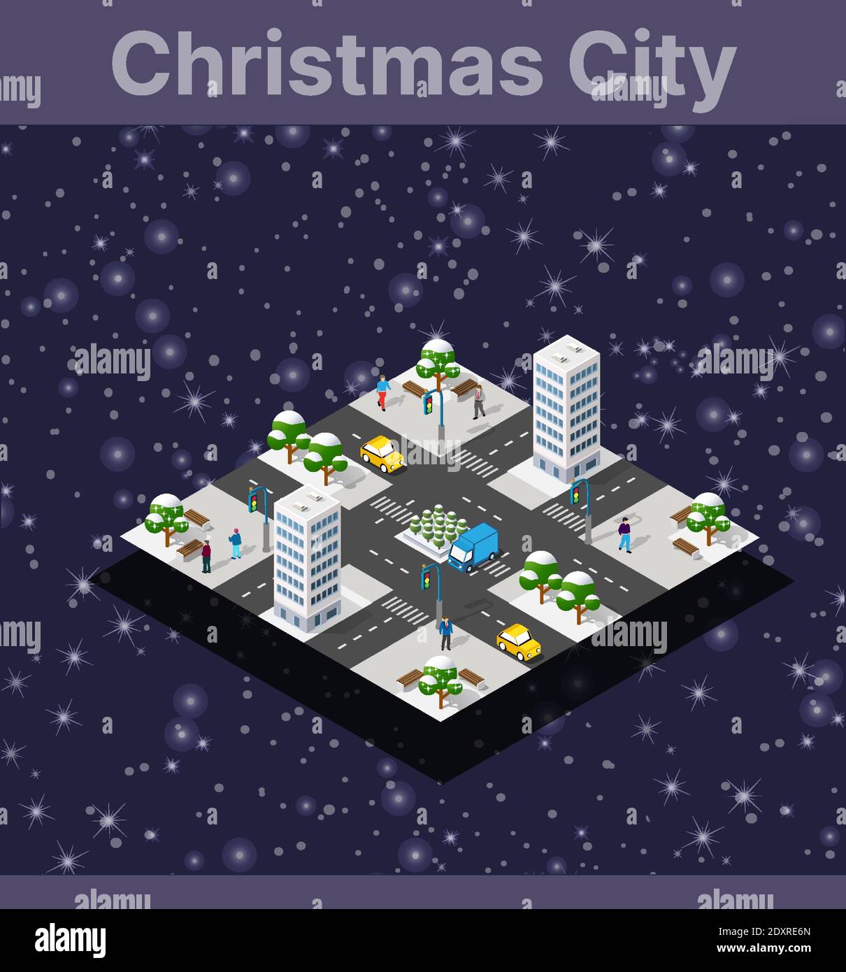 Isometric city with roads with streets Stock Vector Image & Art - Alamy
