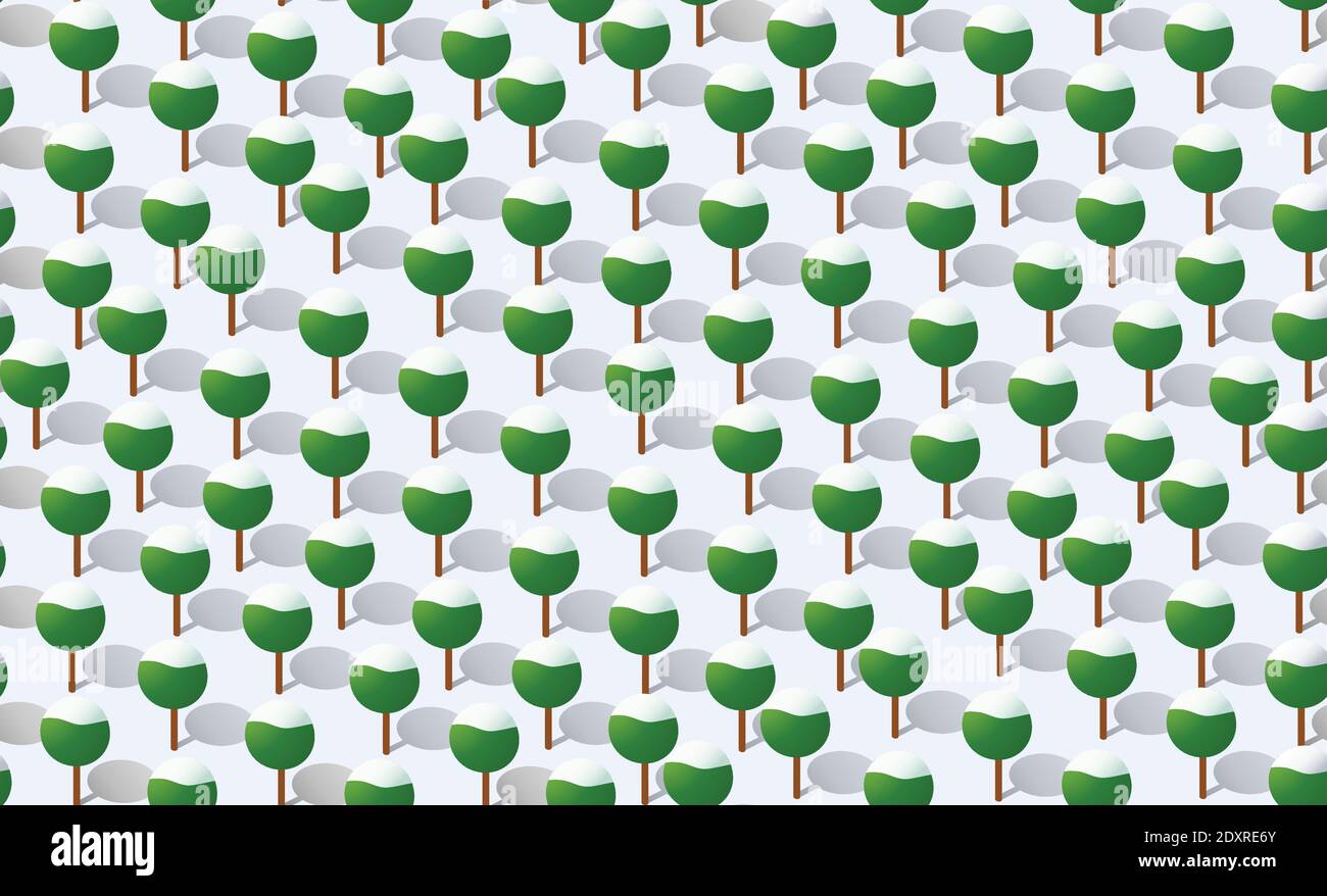 Winter Seamless forest plan pattern Stock Vector