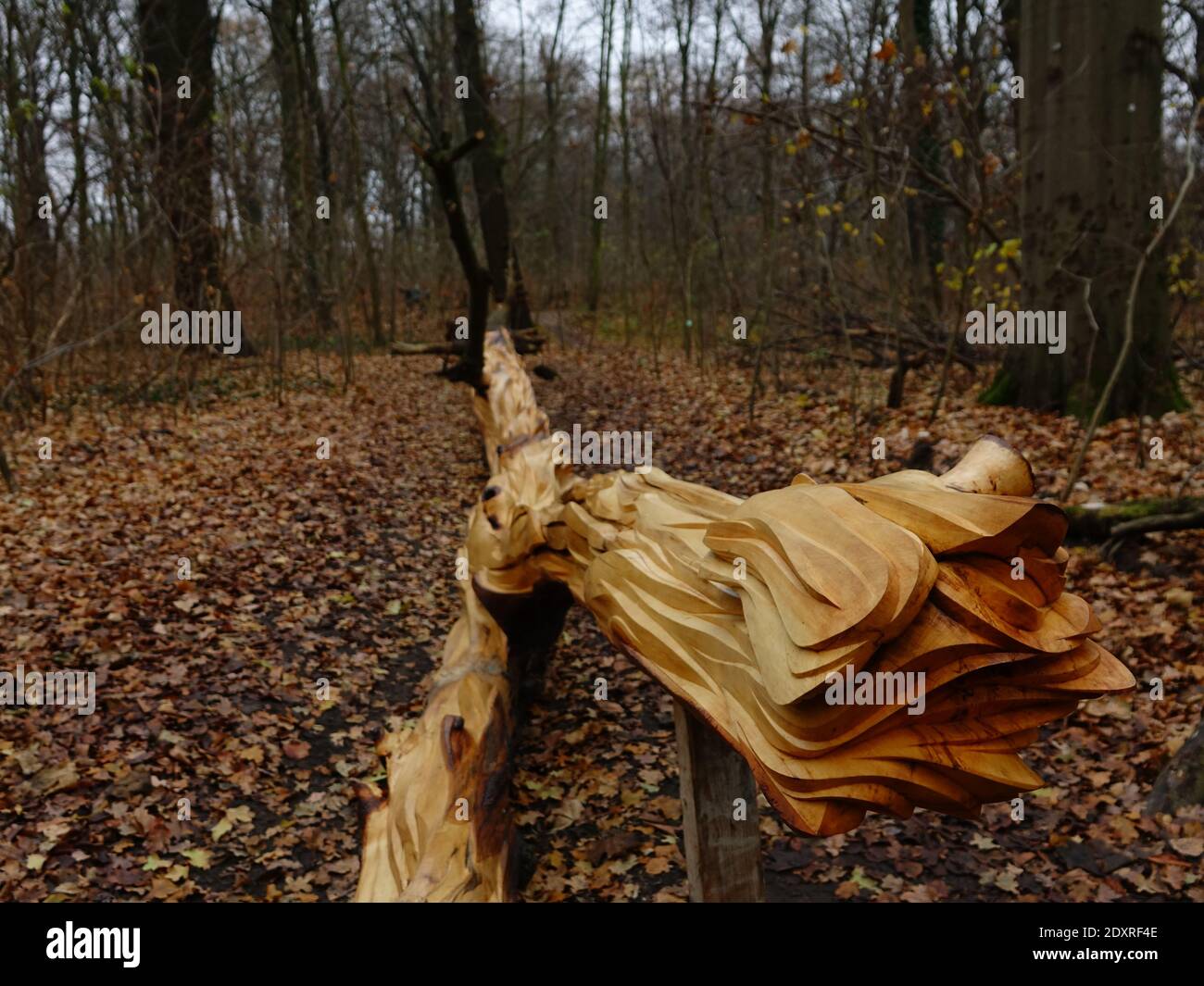 Natural Transformation and Modern Art in the Treptower Park, Berlin, Germany Stock Photo