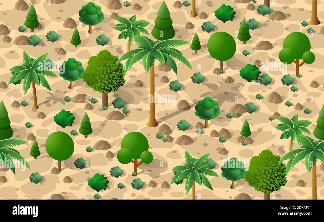 Forest desert pattern seamless background Stock Vector