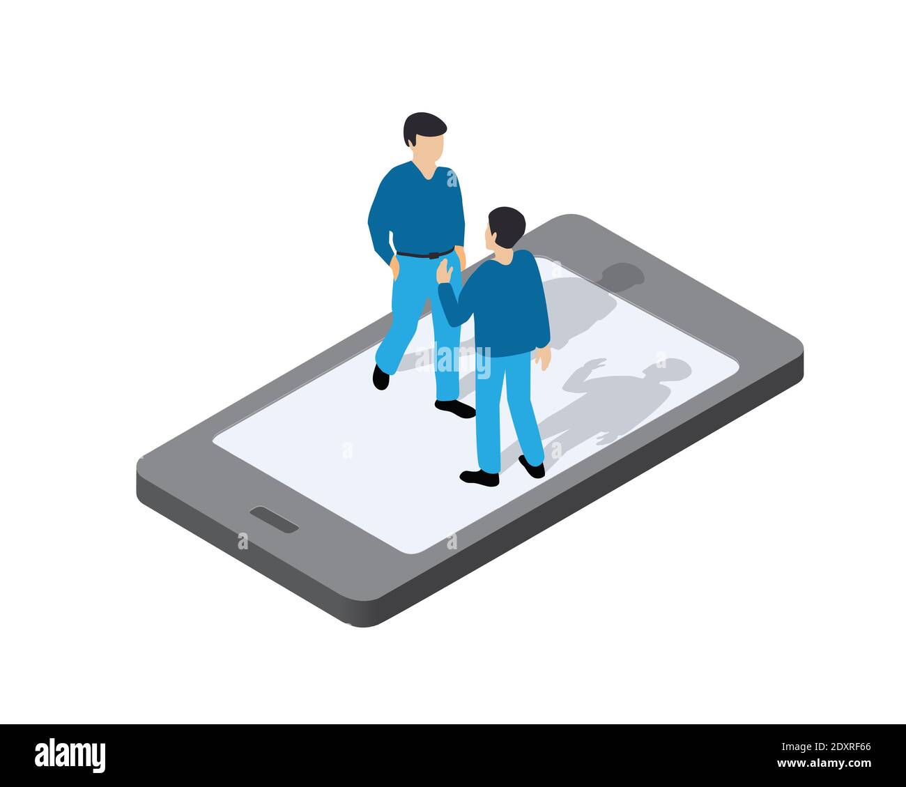 Happy guy using cellphone Stock Vector Images - Alamy