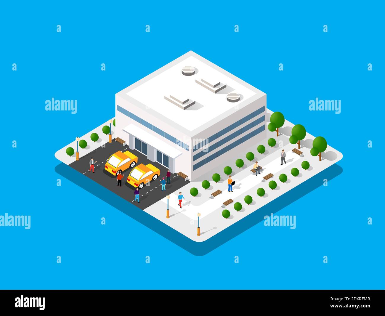 Isometric city with roads with streets Stock Vector Image & Art - Alamy